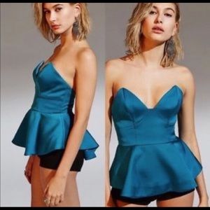 Anthro Bustier Peplum Blouse